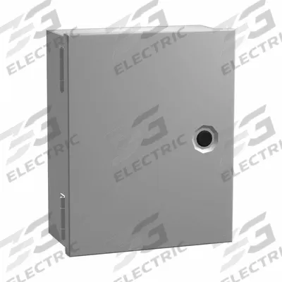 HAMMOND Enclosure: Steel, 20 in x 12 in x 6 in, NEMA 1, Solid Cover, Hinged - Steel Indoor Enclosures with Hinged Covers