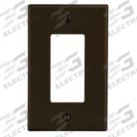 HUBBELL Wall Plate: Decorator-Rocker, 1 Gang, Brown, Std Size (MPN P26). Key specifications — Brand: HUBBELL; Material: Polycarbonate.