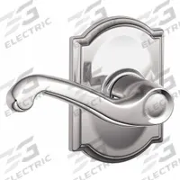 SCHLAGE Door Lockset: Passage Lever Locksets, Chrome, ADA Compliant (MPN F10 FLA 625 CAM). Key specifications — Ligature Resistance: Not Ligature-Resistant; Brand: SCHLAGE; Lockset Function ANSI Code: F75; Visual Indicator Message: No Message; Lockset Style: Flair; ADA Compliant: Yes; Finish: Bright Chromium-Plated : Brass.