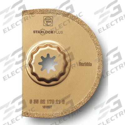 FEIN Oscillating Scraper Blade: 3 9/16 in Blade Wd, 3 9/16 in Blade Lg, Carbide Grit - Starlock Plus Mounted Blades