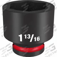 MILWAUKEE Standard Impact Socket: 3/4 in Drive Size, SAE, 1 13/16 in Socket Size, 6-Point, Std (MPN 49-66-6320). Key specifications — attr1215501: MILWAUKEE; attr1215515: Black Phosphate; attr1215518: 1-13/16 in.