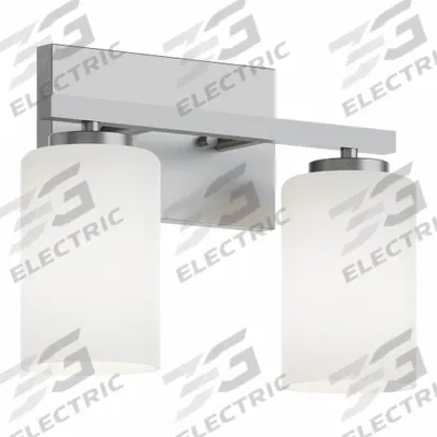 AFX INC. Decorative Vanity: Satin Nickel, 60 W, 120V AC, Dimmable, 13 in Lg, 5 1/2 in Wd - Leo Vanity Lights