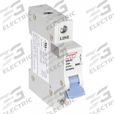 Dayton Supplementary Protector: 4 A Amps, 5kA at 277V AC, Screw Clamp, NDB2-63 C4/1 - C-Curve, 1-Pole UL1077 DIN Rail-Mount Supplementary Protectors