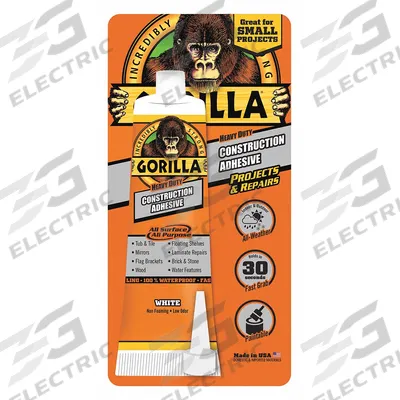 GORILLA Construction Adhesive: Heavy Duty, 2.5 fl oz, Tube - General Purpose Construction Adhesives