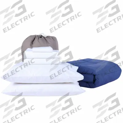 MARTEX Bedding Kit: Queen Compatible Mattress Size, Navy/White, EcoPure Polyester - Bedding & Bath Linen Sets