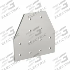 Tee Flat Plate: T Flat Plate, 40 Series, 6 mm x 160 mm x 160 mm, For 8 9/64 mm Slot Wd, 12 Holes (MPN 40-4325). Key specifications — Material: Aluminum; Brand: 80/20; Finish: Anodized.