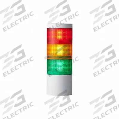 PATLITE Tower Light Assembly: 3 Tier, IP69K, Amber/Green/Red, Direct Wire - Three-Tier Tower Light Assemblies