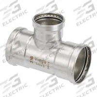 VIEGA PROPRESS Crimp Tee Fitting: 4 in CTS x 4 in CTS x 3 in CTS Size, Rubber (MPN 80810). Key specifications — Brand: VIEGA PROPRESS.