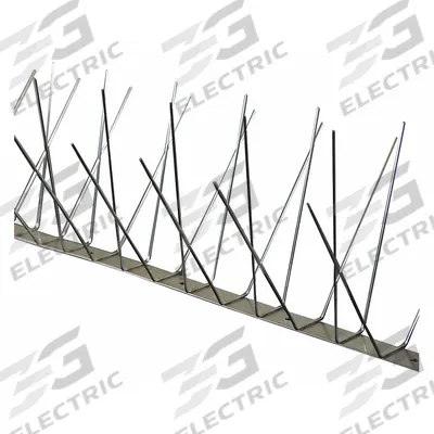 BIRD BARRIER Bird Repellent Spikes: Wide, Stainless Steel Base, Silver - Bird Spikes