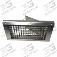Grille: Louvered Grille, Silver, Mill, Aluminum, 4 1/4 in H, 17 1/8 in W, 2 in D, 3/4 in Bar Spacing (MPN SP-14X3-M). Key specifications — Mounting Location: Exposed Duct; Brand: AMERICAN LOUVER.