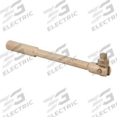 AMPCO Breaker Bar: 1/2 in Drive, 12 in Lg, Non-Slip Grip, Aluminum Bronze - Non-Sparking Flex-Head Breaker Bars