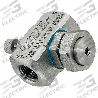 EXAIR Atomizing Spray Nozzle: Siphon, 0.7 scfm, Round, 1/4 in FNPT, FNPT - Siphon Fed Air-Atomizing Spray Nozzles