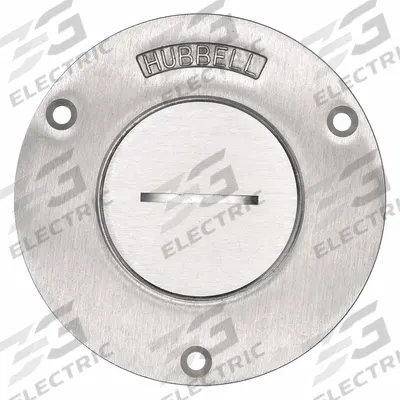 HUBBELL WIRING DEVICE-KELLEMS Floor Box Cover: Round, Silver, Aluminum - Aluminum Electrical Floor Box Covers