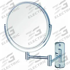 SEE ALL Makeup Mirror: Round, Glass, 13 in Overall Ht, 11 in Overall Wd, 3 in Overall Dp, Wall, 7X (MPN JNSA897). Key specifications — Brand: SEE ALL INDUSTRIES; Frame Material: Metal; Frame Finish: Nickel; Frame Color: Silver; Mirror Edge Style: Polished Edge; Lighted: No.