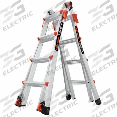 LITTLE GIANT Combination Ladder: 6 Configurations, Aluminum, 300 lb Load Capacity - All Configuration Multifunction Ladders