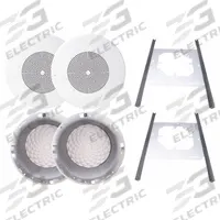 SPECO TECHNOLOGIES In-Ceiling Speaker Kit: Powered, 2-Way, 8 ohm Impedance, 13 in Overall Wd, 1 PR (MPN G86KITPRC). Key specifications — For Location: Indoor; Power Style: Powered.