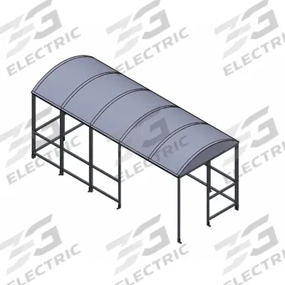 NO BUTTS BIN CO. Smoking Shelter: Unassembled, 4 Sides, 206 in x 84 in x 95 in, Aluminum - 4-Wall Unassembled Bus & Smoking Shelters