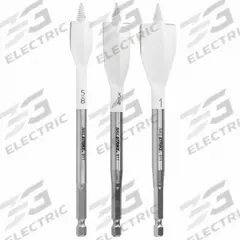 BOSCH Spade Blade Drill Bit Set: Bright (Uncoated), 3 Drill Bits, Reinforced Steel (MPN NS5003). Key specifications — attr277223: BOSCH; attr255674: Bright (Uncoated); attr255683: Reinforced Steel.