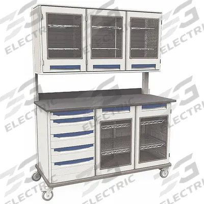 METRO Mobile Medical Equipment Workstation: Polymer, (2) Swivel/(2) Swivel with Brake - Mobile Medical Equipment Workstations