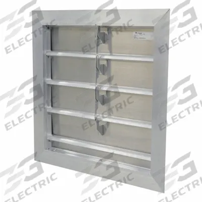 CANARM Manual Damper: For 20 in Fan, For 20 in Nominal Duct Dia, 4, 20 in H, 20 in W - Wall-Mount Backdraft Dampers