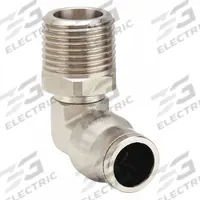LEGRIS Push-Fit Elbow Fitting: 10 mm OD x 3/8 in Pipe Size, Push-to-Connect x MBSPT, Brass, Silver (MPN 3609 10 17). Key specifications — Brand: LEGRIS; Thread Size A: 3/8".