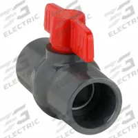 APPROVED VENDOR Manual Two-Way Ball Valve: 1 1/2 in, PVC, Straight, Socket x Socket, One-Piece, Tee (MPN 32H952). Key specifications — Brand: APPROVED VENDOR; Handle: Tee.