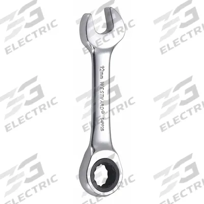 WESTWARD Combination Wrench: Alloy Steel, Chrome, 12 mm Head Size, 4 in Overall Lg - Metric 12-Point Ratcheting Combination Wrenches
