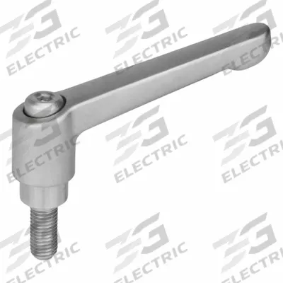 JW WINCO Adjustable Handles; Adjustable Levers: SS, M6 Thread, 16 mm Thread Lg - Corrosion-Resistant Teardrop-Style Adjustable Handles with Threaded Stud