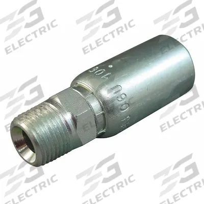 KURT Hydraulic Crimp Fitting: Carbon Steel, Straight, -16 For Hose Dash Size - Kurt Crimp Hydraulic Hose Fittings with NPT Connection