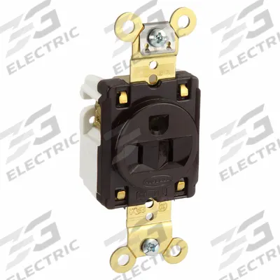 HUBBELL Receptacle: Single, 5-15, Brown, 125V AC, 15 A, 2 Pole / 3 Wire (MPN HBL5261) - General Purpose Receptacles