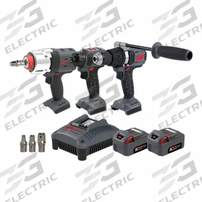 INGERSOLL RAND Tool Combination Kit: 6 Tools, Hammer Drill/Screwdriver, 20 V DC Volt, IQV20 - Ingersoll Rand 20V Cordless Tool Combination Kits