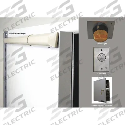 SECURITECH Dual Anti-Ligature Door Alarm Kit: 120 V AC, Mortise, Aluminum/Steel - Anti-Ligature Door Alarms