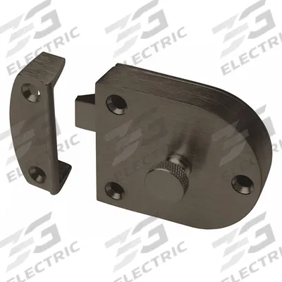 ROCKWOOD Gate Latch: Gate Latch, Concealed Button, 5/8 in Bolt Head Dia, Cast Brass - Gate Latches