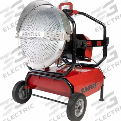 SUNFIRE Portable Radiant Heater: Diesel/Kerosene, 160,000 BtuH Heating Capacity Output - Portable Kerosene Radiant Floor Heaters