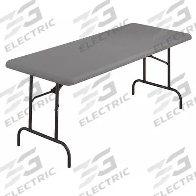 ICEBERG Folding Table: Rectangle Table Shape, Charcoal Tabletop, 30 in Dp, 60 in Wd - Standard Folding Tables