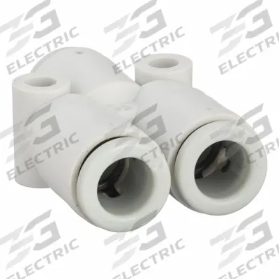 SMC Push-Fit Wye Fitting: 6 mm OD x 6 mm OD x 6 mm OD Size, Polybutylene Terephthalate - Polybutylene & Brass Tube Fittings