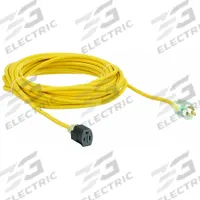 APPROVED VENDOR Extension Cord: Outdoor Use, 45 ft Lg, Outlet, 5-15P, 14/3, SJTOW, Yellow, 125V AC (MPN 4FZY6). Key specifications — Brand: APPROVED VENDOR; Temperature Rating: -58° to 194°F; NEMA Plug Configuration: 5-15P.