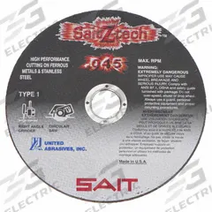 SAIT Abrasive Cut-Off Wheel: Type 1, 5" x 0.045" x 7/8", Zirconia Alumina, 36 Grit, Z-Tech (MPN 23325). Key specifications — Series: Z-Tech; Brand: UNITED ABRASIVES-SAIT.