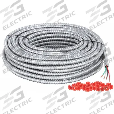 SOUTHWIRE Metal Clad Armored Cable: 12 AWG, 3 Conductors, Copper, 100 ft, Aluminum - Standard Metal-Clad Cables