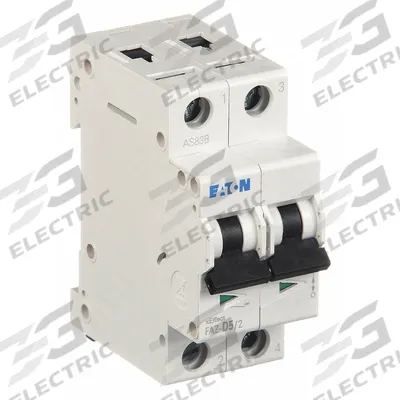 EATON Supplementary Protector: 10 A Amps, 96V DC, 15kA at 277/480V AC, Lug, FAZ - C-Curve, 2-Pole UL1077 DIN Rail-Mount Supplementary Protectors
