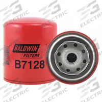 BALDWIN FILTERS Oil Filter: B7128, 3/4"-16 Thread Size, 4 7/16 in Overall Ht, 3 11/16 in Outside Dia. Key specifications — Baldwin Interchange: B7128; Brand: BALDWIN FILTERS; Compatible Vehicle Make: Renault; Includes: Anti-Drainback Valve; Media Material: Cellulose.