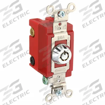 HUBBELL Wall Switch: Locking Switch, 4-Way, Maintained, Silver, 120/277V AC - Locking Wall Switches