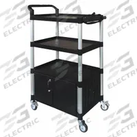 APPROVED VENDOR Media Cart with Cabinet: Black, 52 3/4 in Overall Ht, 32 5/8 in Overall Wd (MPN 45NP05)