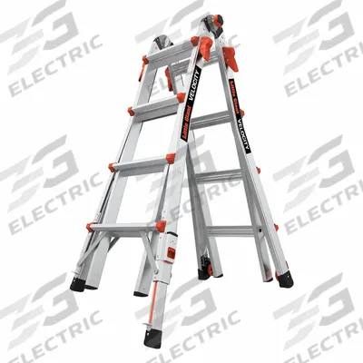 LITTLE GIANT Combination Ladder: 6 Configurations, Aluminum, 300 lb Load Capacity - All Configuration Multifunction Ladders