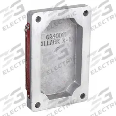 HUBBELL KILLARK Electrical Box Cover: 1 Gangs, Blank, 1 in Raised Ht, For Square Box Shape (MPN X-10). Key specifications — Brand: HUBBELL KILLARK; For Box Shape: Square; Material: Copper-Free Aluminum; Cover Design: Blank.