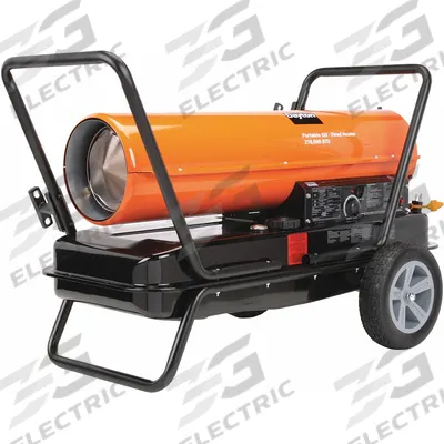 Dayton Portable Oil and Kerosene Torpedo Heater: Wheeled Mounted - Direct-Fired Portable Oil & Kerosene Torpedo Heaters