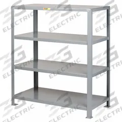 LITTLE GIANT Metal Shelving: Heavy-Duty, Standalone, 60 in x 30 in, 72 in Overall Ht, 4 Shelves (MPN 4SH-3060-72). Key specifications — Brand: LITTLE GIANT; Finish: Powder Coated; Color: Gray.