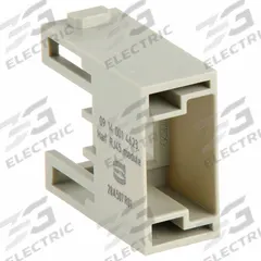 HARTING Han RJ45 Module Adapter: Han-Modular®, Male, Gray, Polycarbonate, 500 Min Mating Cycles (MPN 09140014623). Key specifications — Insert Color: Gray; Insert Material: Polycarbonate; Connector Gender: Male; Brand: HARTING.