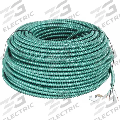 SOUTHWIRE Metal Clad Armored Cable: 12 AWG, 2 Conductors, Solid, 250 ft, 600 V Volt - Healthcare Metal-Clad Building Cables