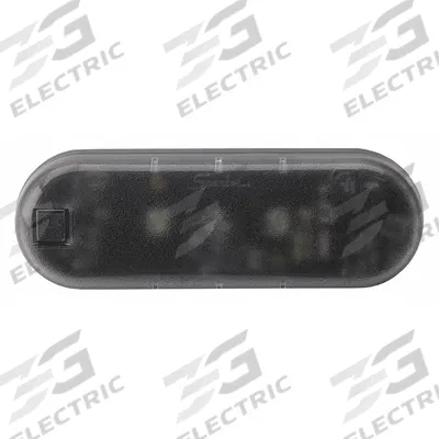 J.W. SPEAKER Dome Light: Rectangular, 12-48V DC, LED, Clear, Black, 2 1/4 in Overall Ht - Oval Dome Lights